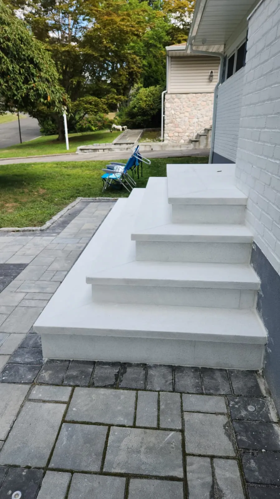 Finished exterior stairs installation project