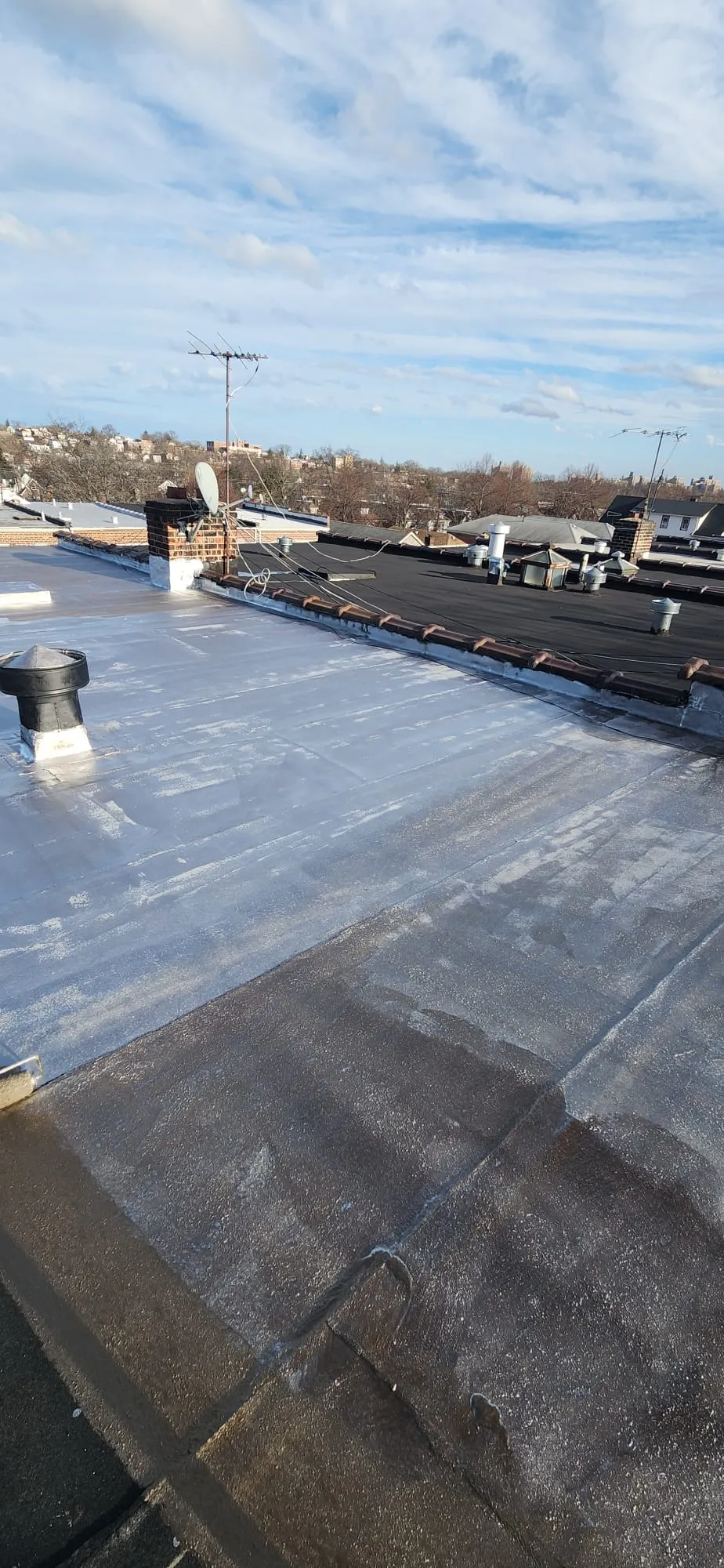 Main flat roof repair area under restoration