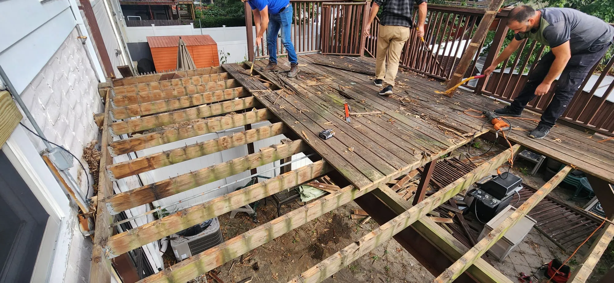 New deck construction with modern design in Bronx NY