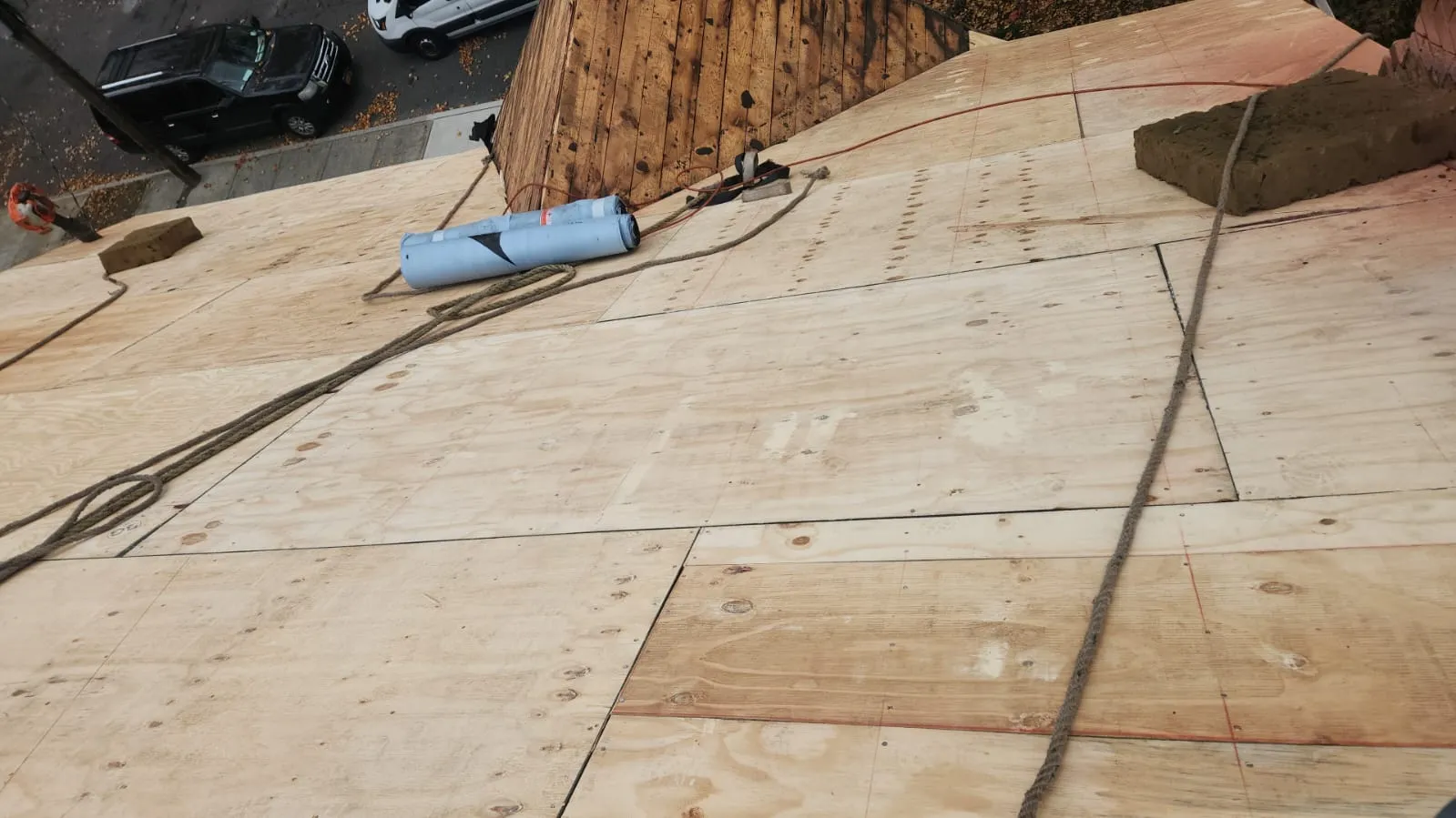 Completed roof deck installation