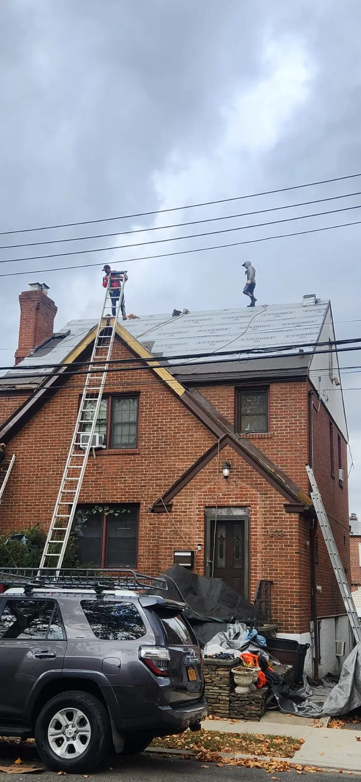 Roof installation project at Bronx residential property