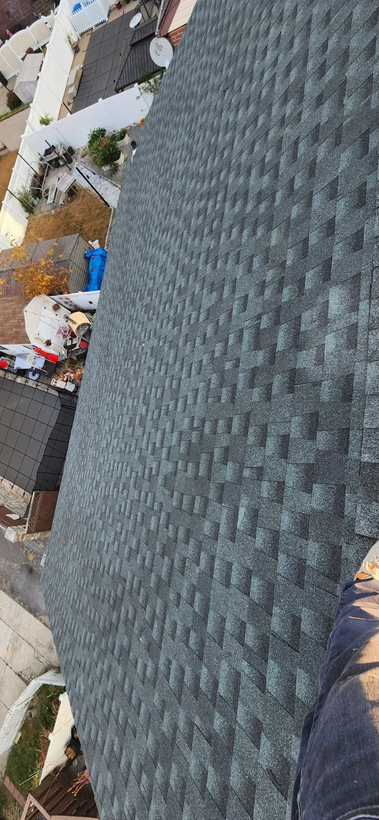 Shingle roof slope installation detail