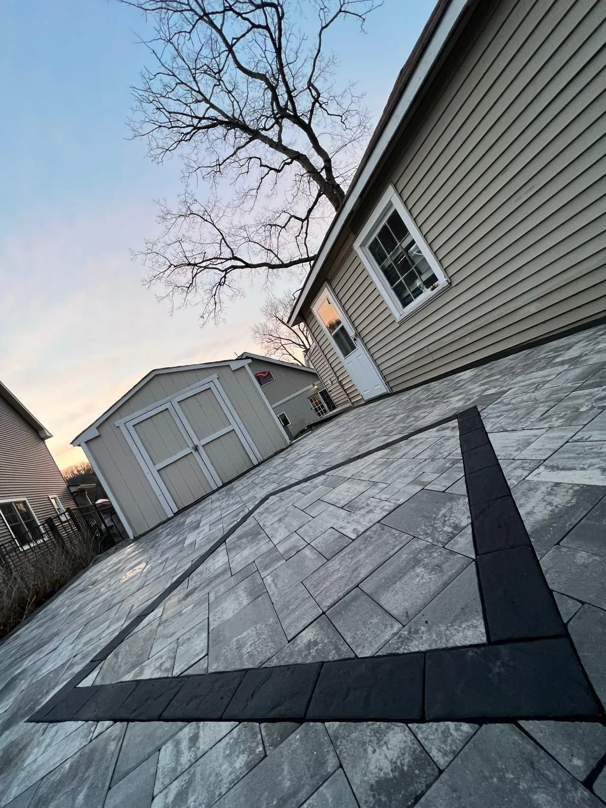 Sidewalk masonry installation project